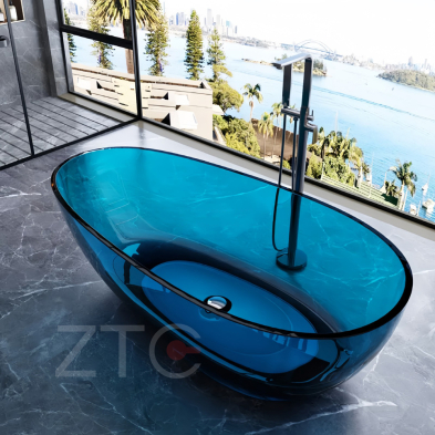 Tham khảo video mẫu bồn tắm nằm Transparent Resin Stone Bath ZTC-ST26 (Royal Blue)